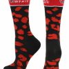 Ncaa Socks * | Wholesale Tck Ball State Cardinals Socks Womens Savage Crew Socks Cardinal/Black