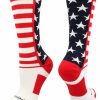 Ncaa Socks * | Cheapest Madsportsstuff Usa American Flag Stars And Stripes Crew Socks Navy/Red/White