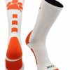 Ncaa Socks * | Discount Tck Clemson Tigers Socks Baseline Crew All Schools White/Orange