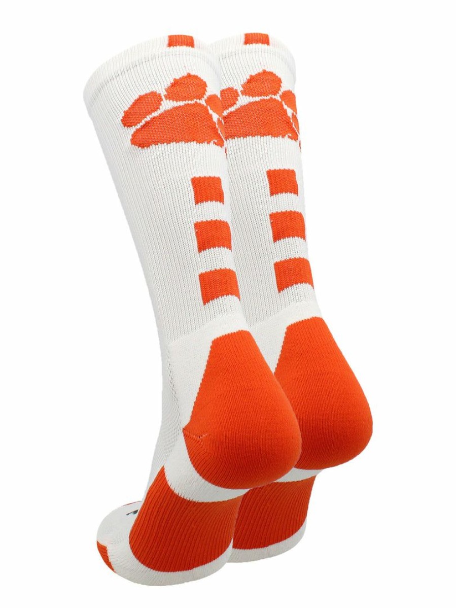 Ncaa Socks * | Discount Tck Clemson Tigers Socks Baseline Crew All Schools White/Orange