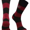 Ncaa Socks * | Hot Sale Tck All Schools New Mexico State Aggies Socks Game Day Striped Crew Socks Crimson/Black