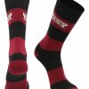 Ncaa Socks * | Hot Sale Tck All Schools Texas State Bobcats Socks Game Day Striped Crew Socks Maroon/Black