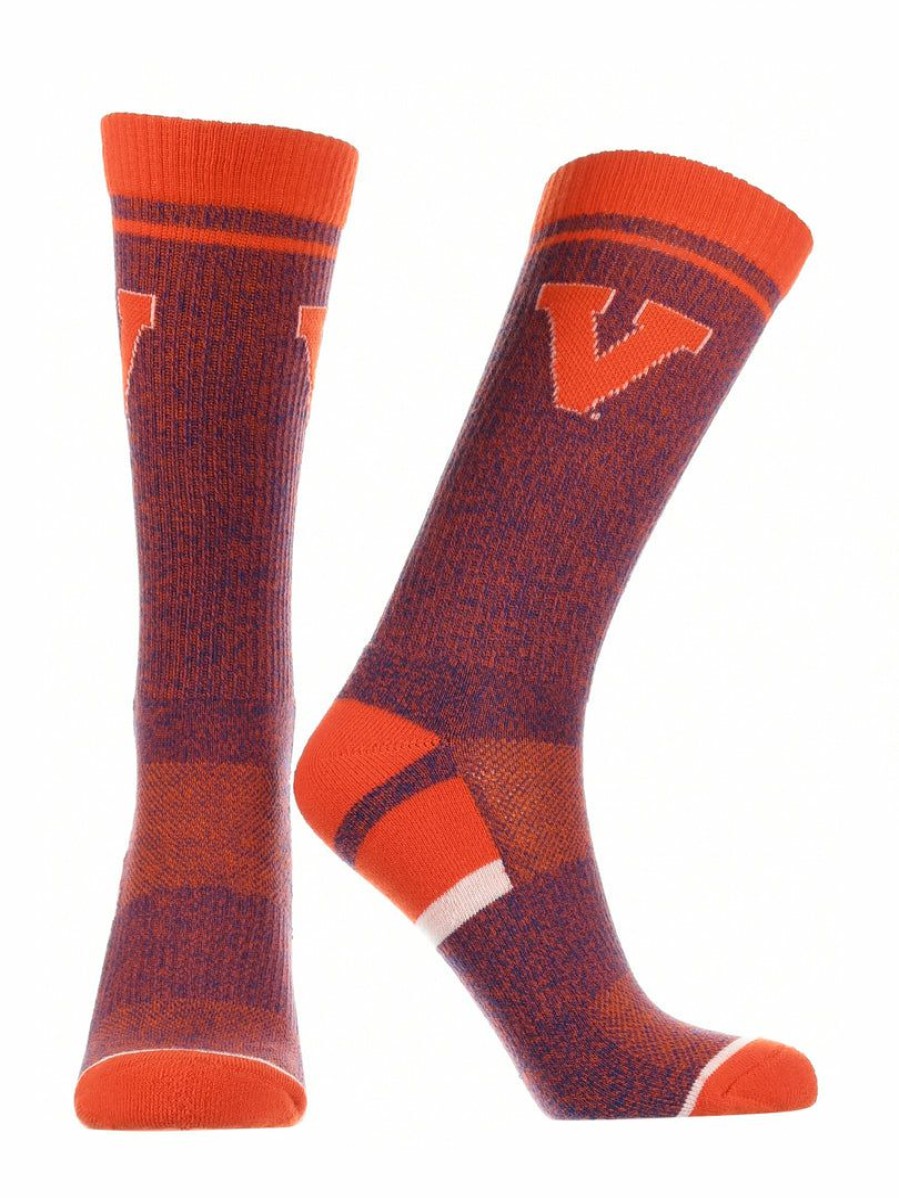 Ncaa Socks * | Discount Tck Virginia Cavaliers Socks Victory Parade Crew Length Orange/Blue