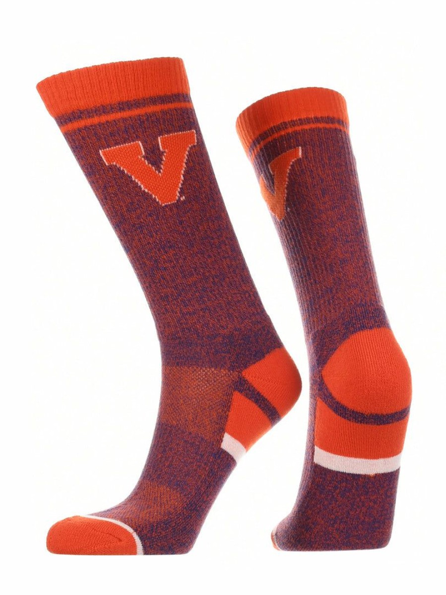 Ncaa Socks * | Discount Tck Virginia Cavaliers Socks Victory Parade Crew Length Orange/Blue