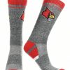 Ncaa Socks * | Buy Tck All Schools Louisville Cardinals Socks Victory Parade Crew Length Red/Black/Grey