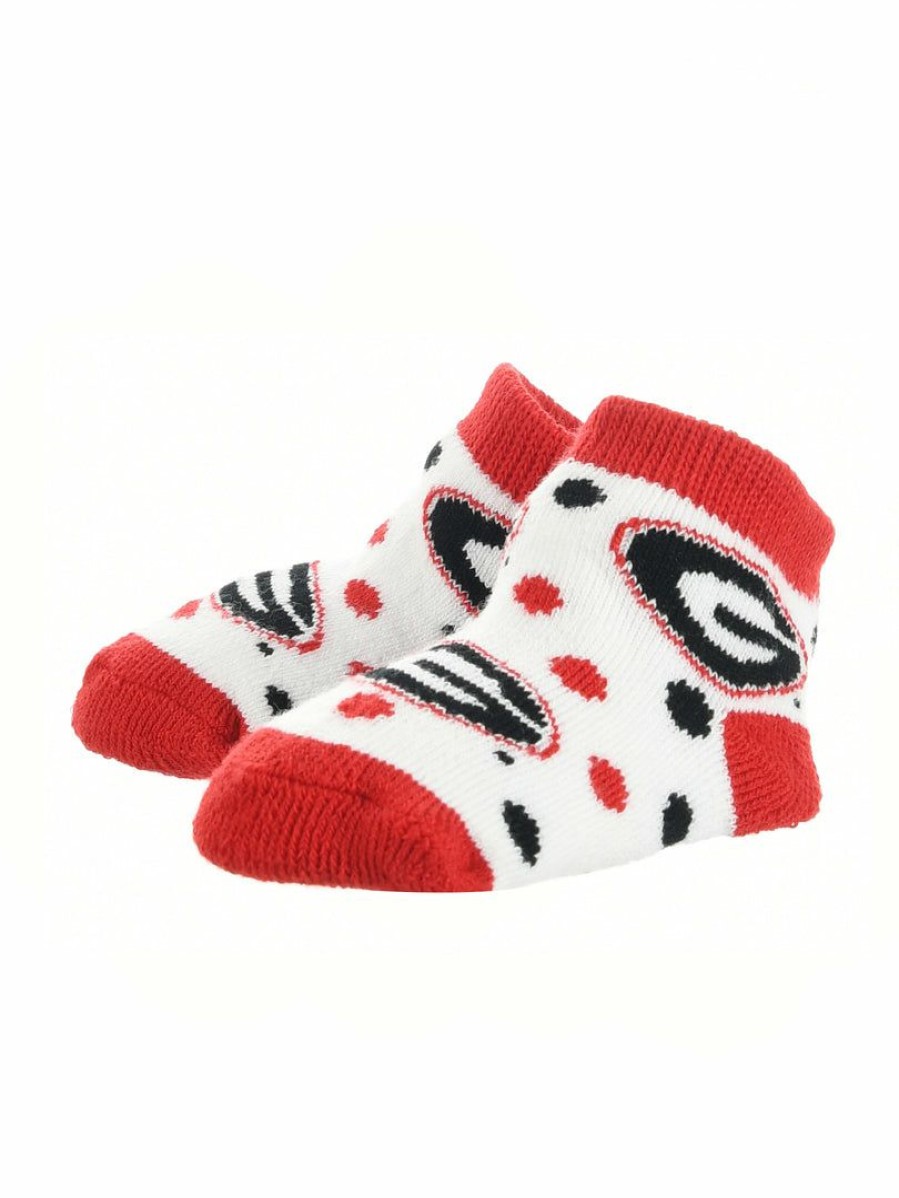 Ncaa Socks * | Budget Tck All Schools Georgia Bulldogs Toddler Socks Low Cut Little Fan Red/Black/White