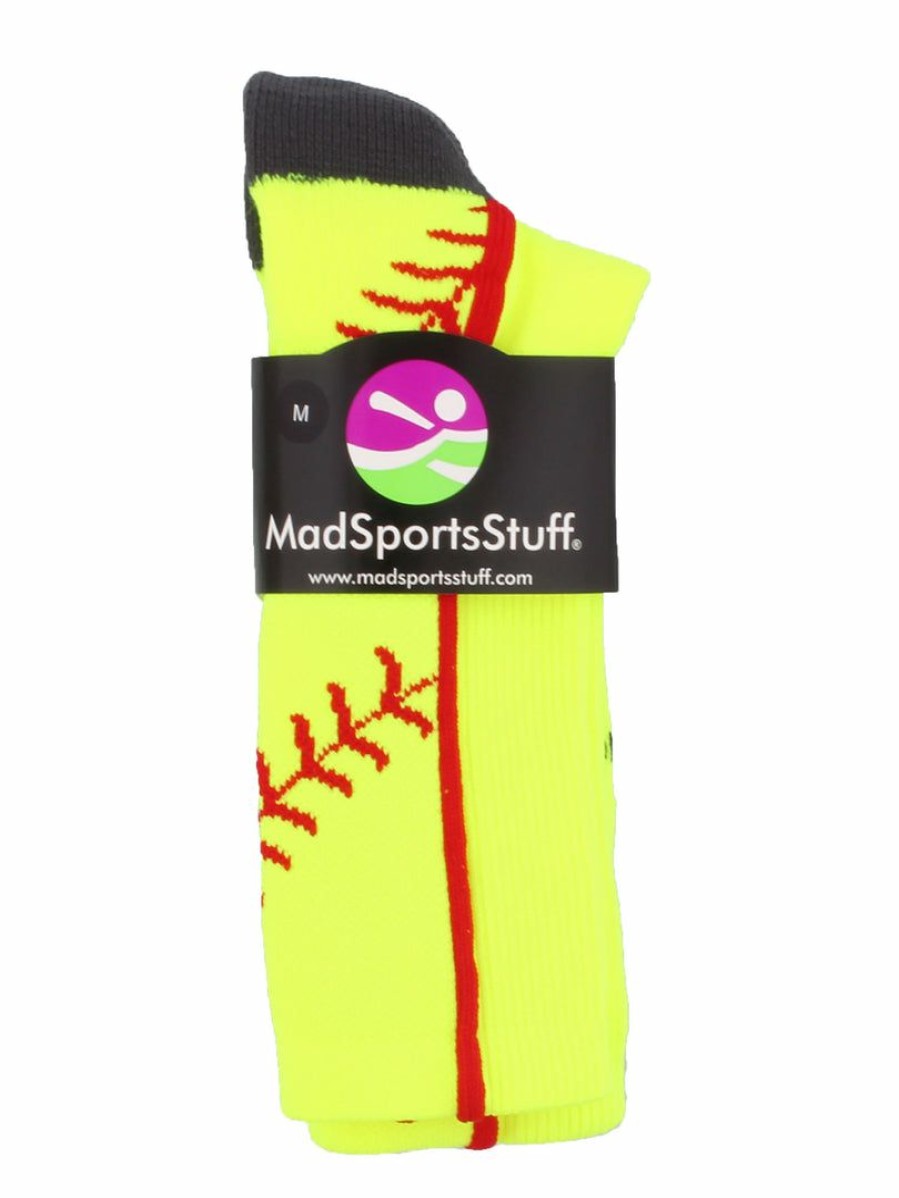 Ncaa Socks * | Discount Madsportsstuff Softball Socks Or Baseball Socks With Stitches In Crew Length (Multiple Colors)