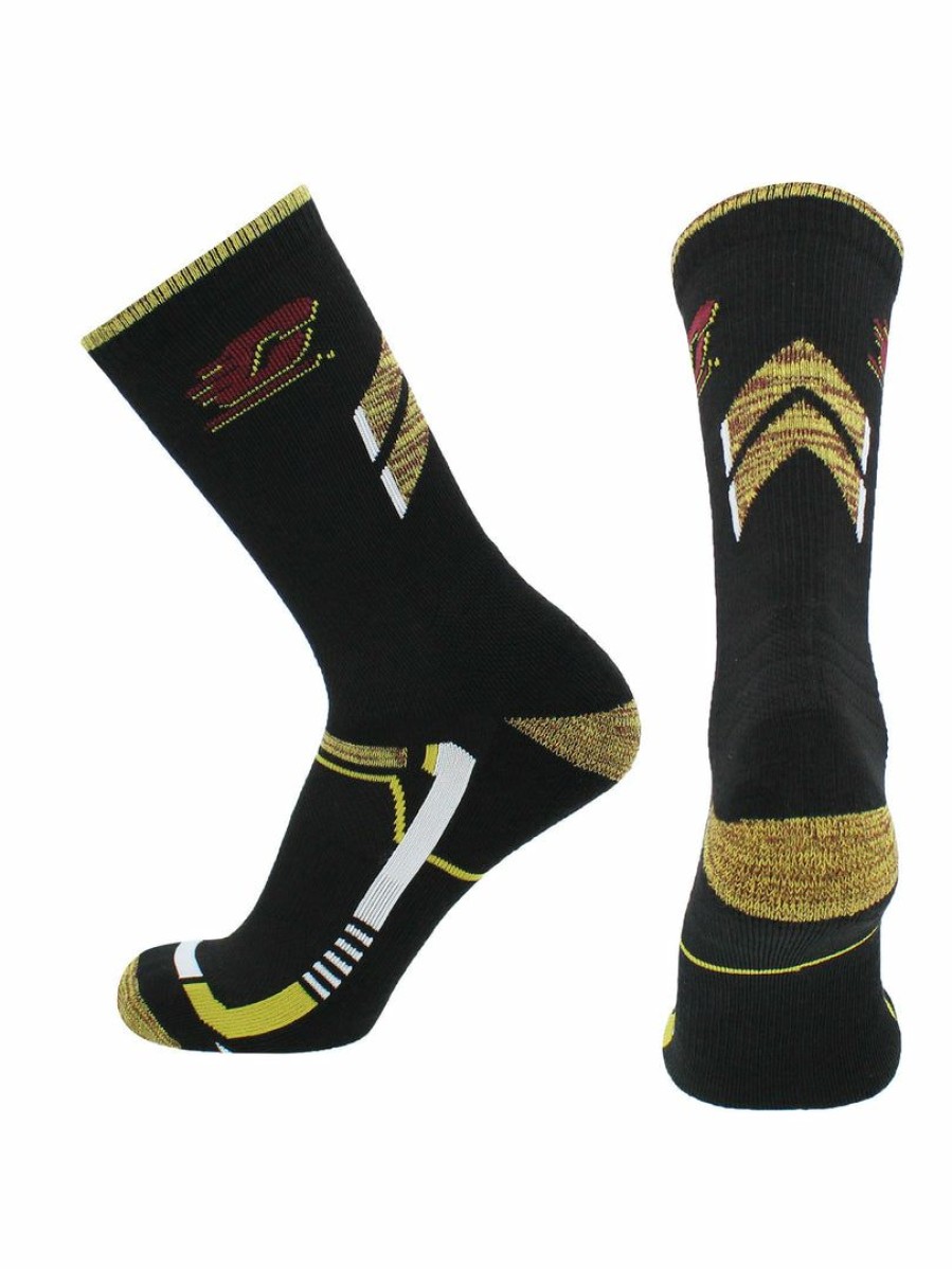 Ncaa Socks * | Discount Tck All Schools Central Michigan Chippewas Socks Central Michigan University Chippewas Champion Crew Socks Maroon/Gold