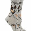 Ncaa Socks * | Deals Whd Crazy Socks Crew Australian Cattle Dog Socks For Women Gift For Dog Lovers Gray