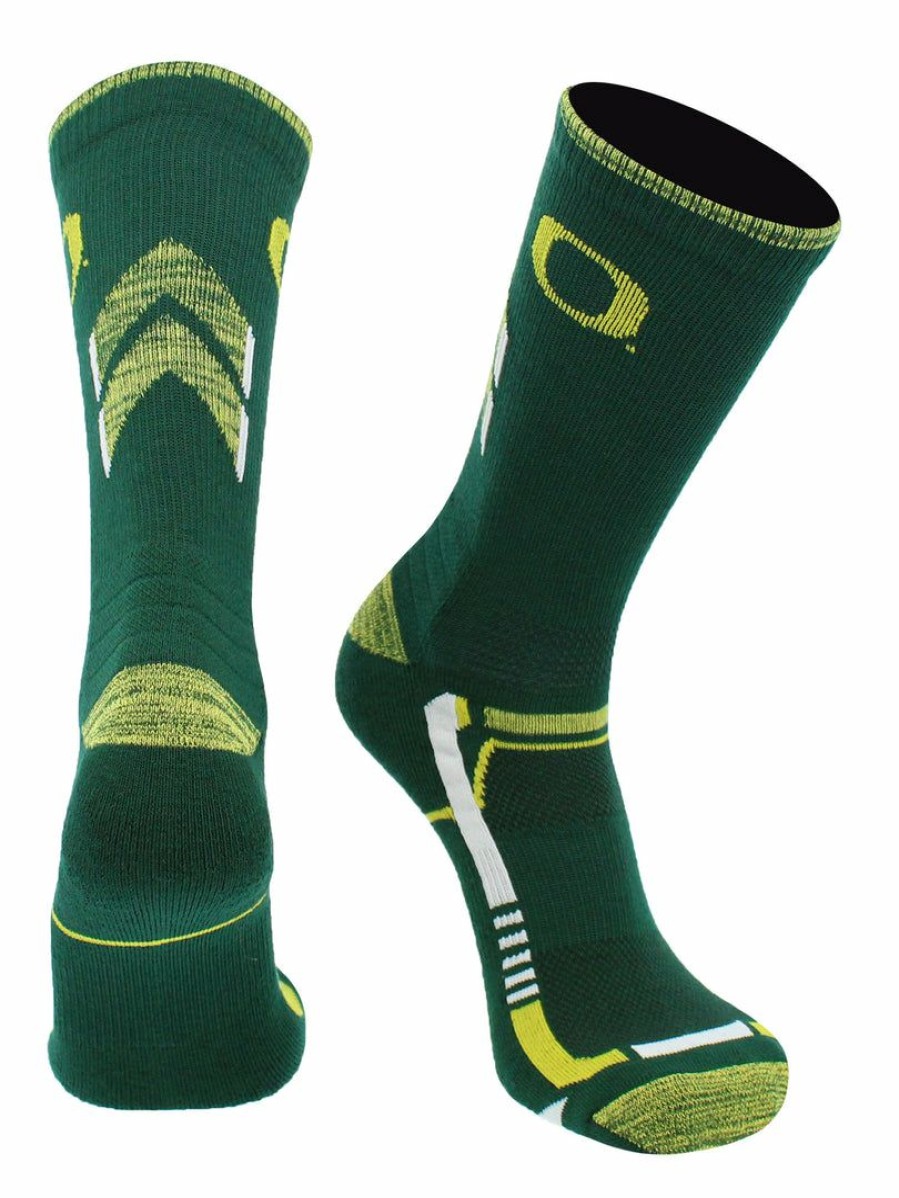 Ncaa Socks * | Hot Sale Tck All Schools Oregon Ducks Socks University Of Oregon Ducks Champion Crew Socks Green/Gold