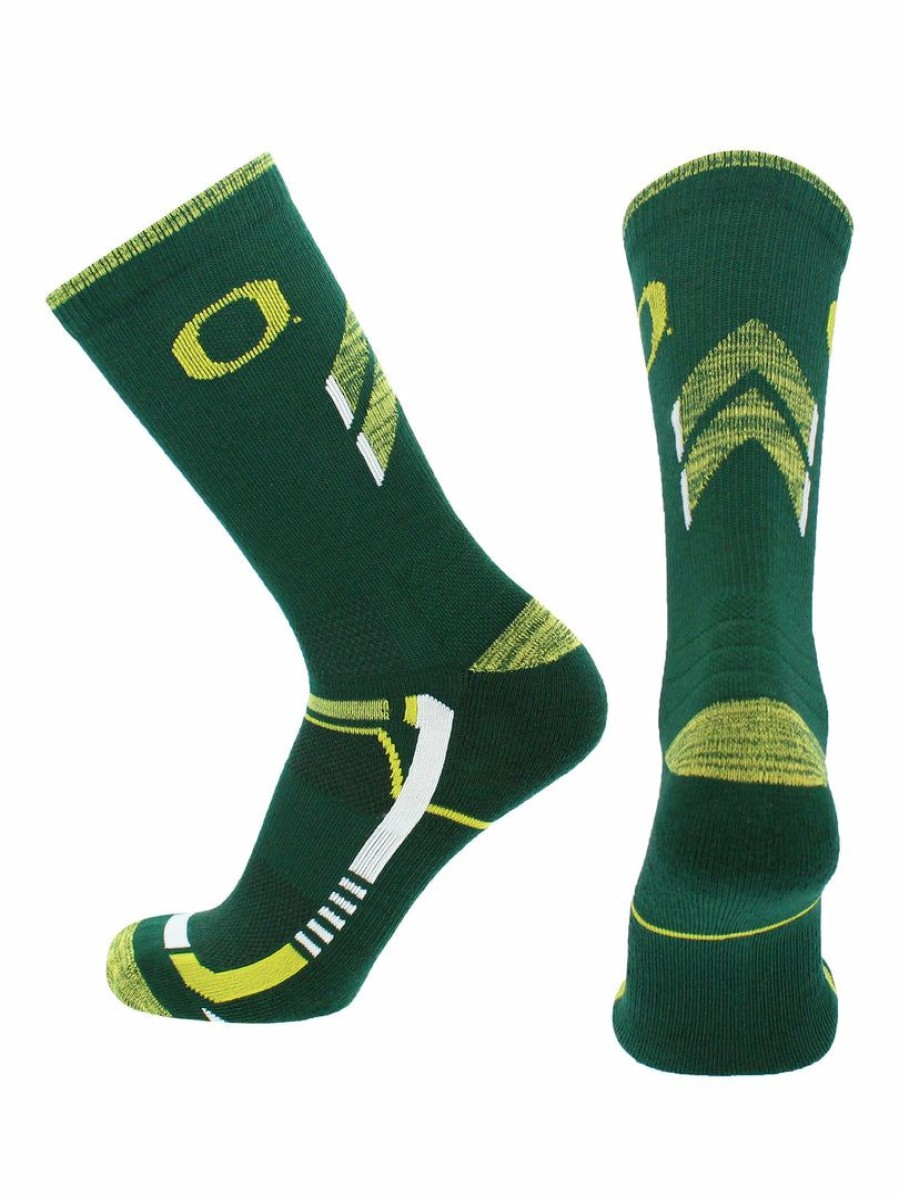 Ncaa Socks * | Hot Sale Tck All Schools Oregon Ducks Socks University Of Oregon Ducks Champion Crew Socks Green/Gold