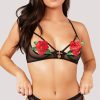 Lingerie * | Yandy Kiss From A Rose Crotchless Bra Set