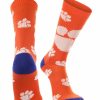 Ncaa Socks * | Cheap Tck Clemson Tigers Socks Crew Length Sock Mayhem All Schools Orange/Purple/White