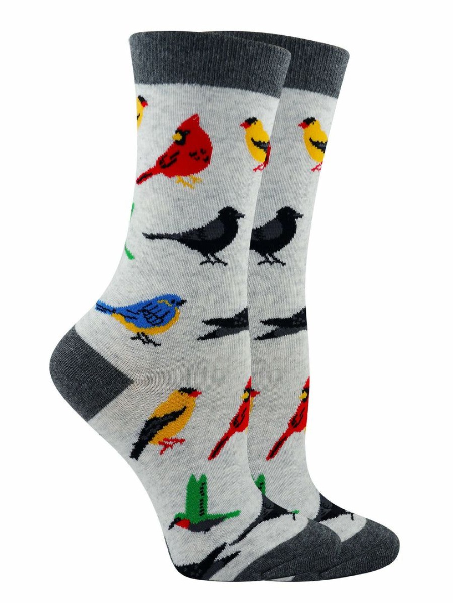 Ncaa Socks * | New Whd Backyard Bird Socks For Women Gift For Bird Lovers Ash