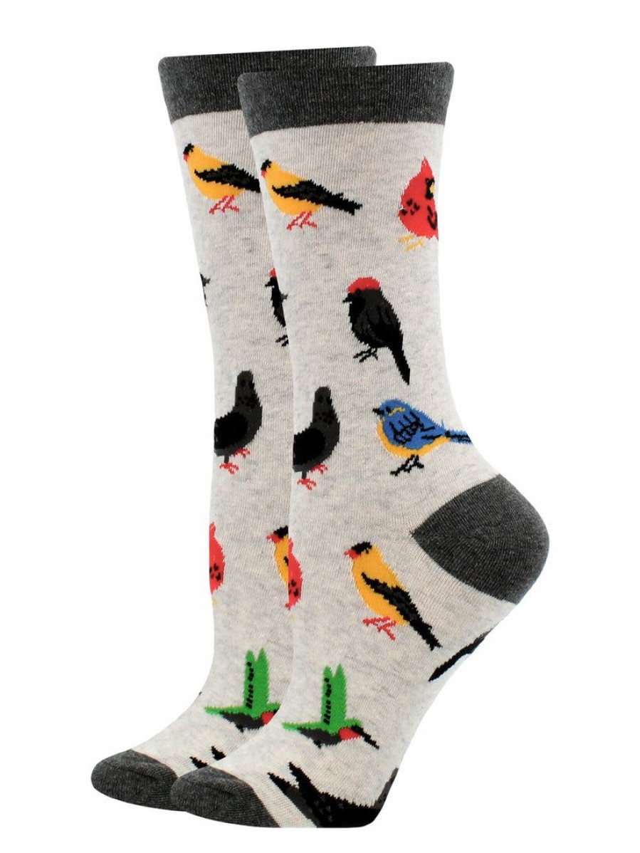 Ncaa Socks * | New Whd Backyard Bird Socks For Women Gift For Bird Lovers Ash