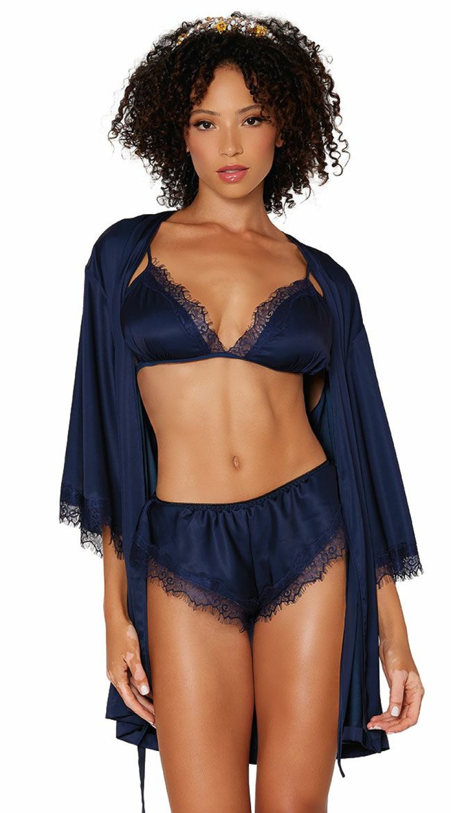 Lingerie * | Dreamgirl Luxurious Slumber Pajama And Robe Set