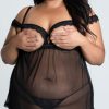 Lingerie * | Seven 'Til Midnight Plus Size Femme Fatale Babydoll Set