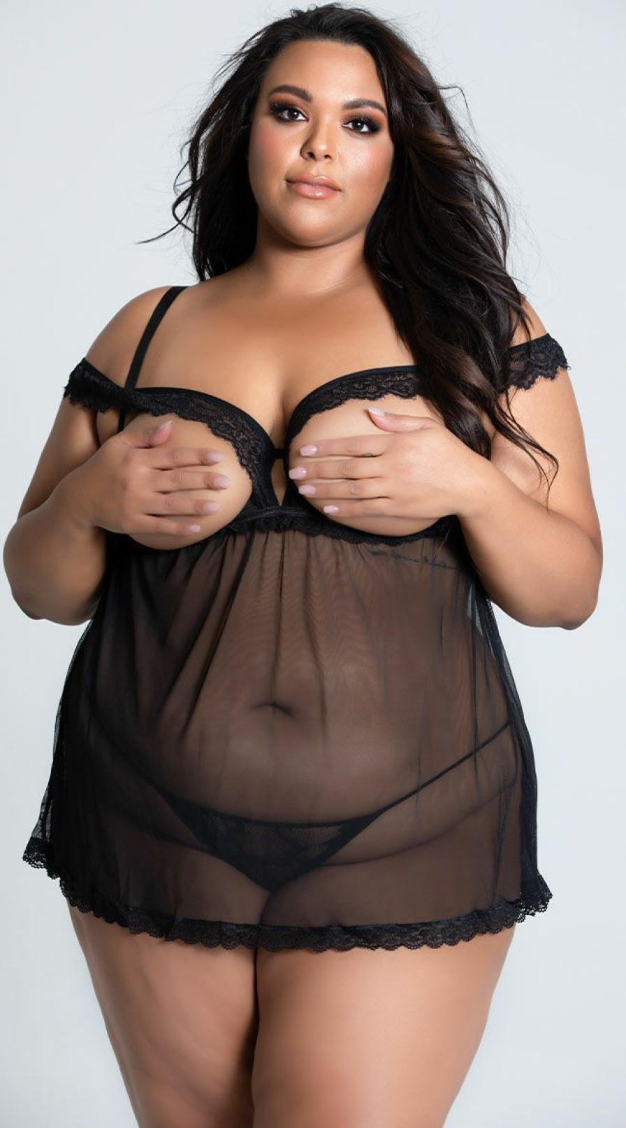 Lingerie * | Seven 'Til Midnight Plus Size Femme Fatale Babydoll Set