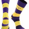 Ncaa Socks * | Best Reviews Of Tck Northern Iowa Panthers Socks Game Day Striped Crew Socks Purple/Gold