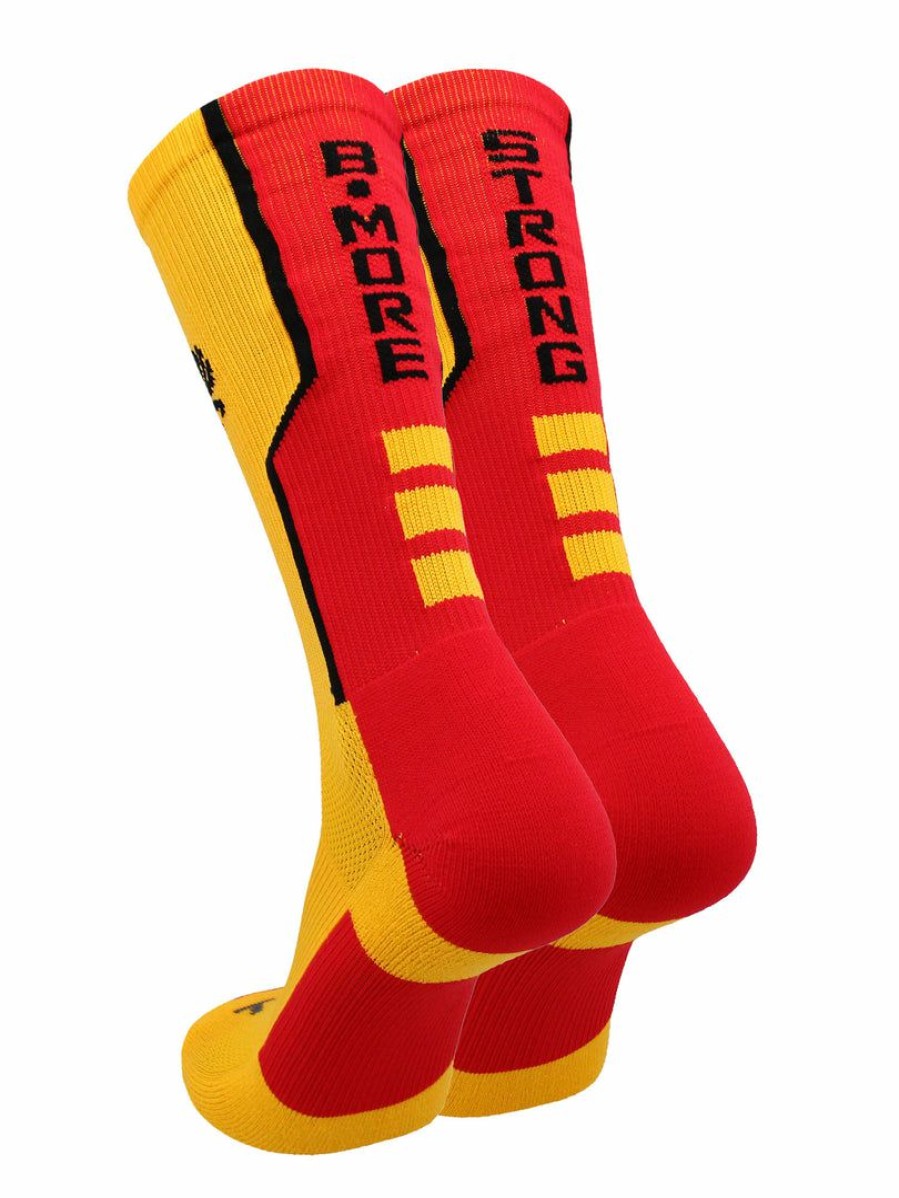 Ncaa Socks * | Top 10 Tck Baltimore Socks Crew Length Bmore Strong Socks Gold/Scarlet/Black