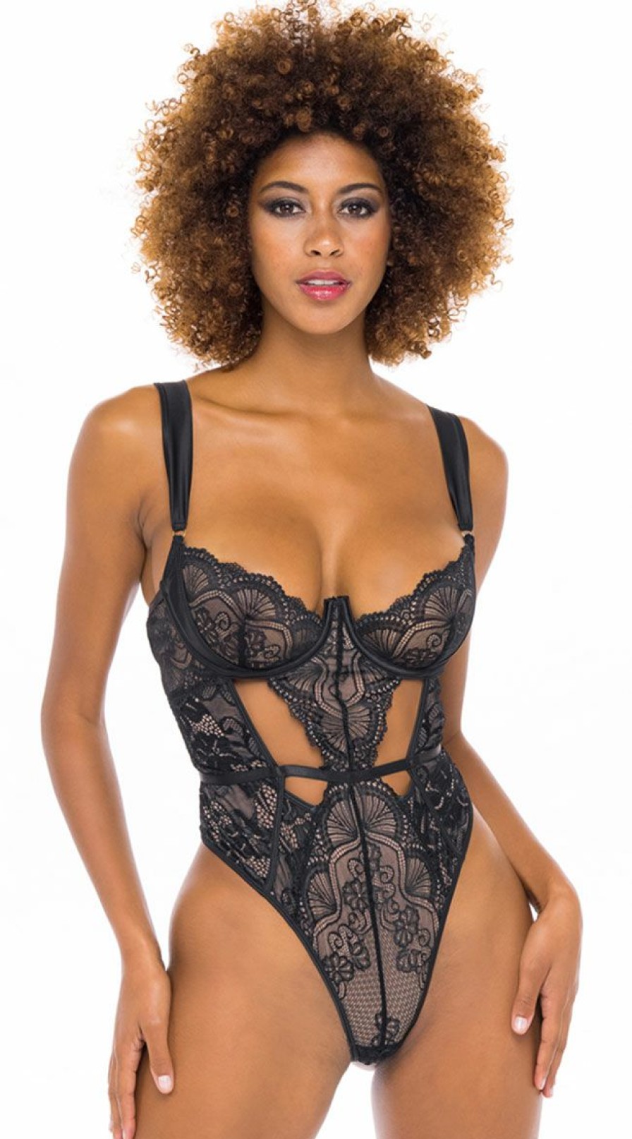 Lingerie * | Oh La La Cheri Meant To Be Lace Teddy