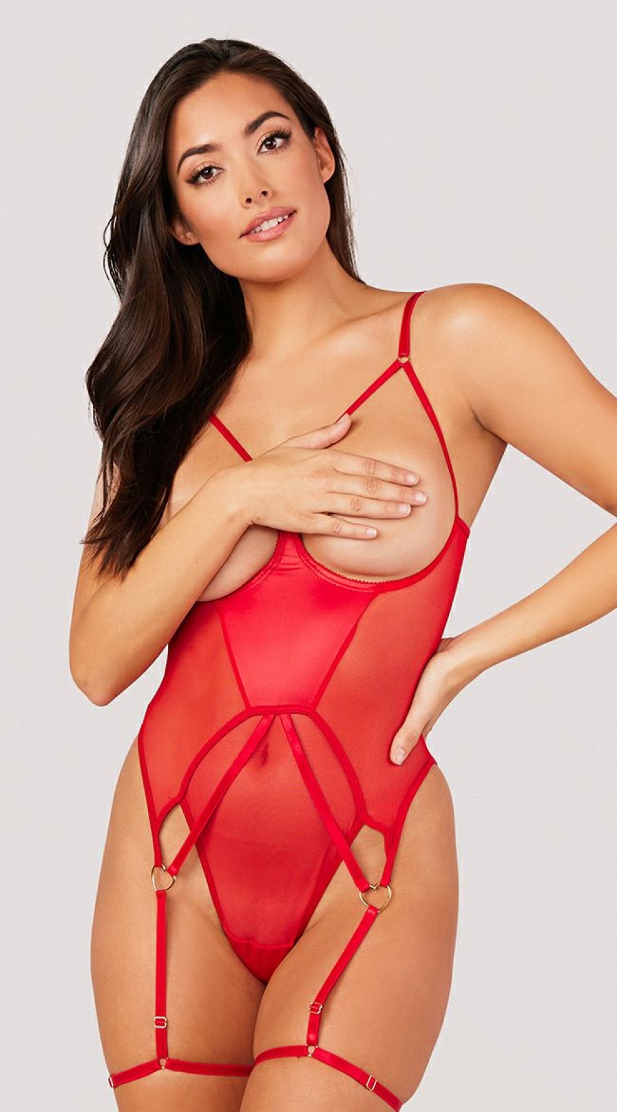 Lingerie * | Yandy Heart For You Open Cup Bodysuit