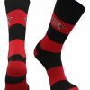 Ncaa Socks * | Coupon Tck All Schools San Diego State Aztecs Socks Game Day Striped Crew Socks Scarlet/Black