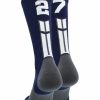 Ncaa Socks * | Coupon Madsportsstuff Volleyball Socks Navy Player Id Custom Number Crew Socks For Basketball Lacrosse Volleyball Boys And Girls