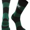 Ncaa Socks * | Wholesale Tck All Schools Binghamton Bearcats Socks Game Day Striped Crew Socks Dark Green/Black