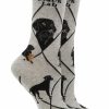 Ncaa Socks * | Flash Sale Whd Crazy Socks Crew Black Lab Socks For Women Gift For Dog Lovers