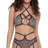 Dancewear * | Roma Sequin And Fishnet Gartered Dance Thong