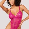 Lingerie * | Yandy High Key Fine Lace Teddy