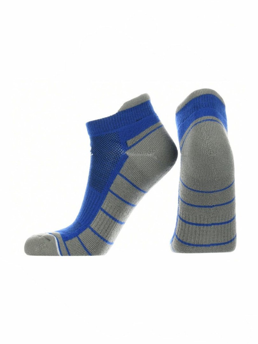 Ncaa Socks * | Hot Sale Tck All Schools Kentucky Wildcats Low Cut Ankle Socks With Tab Blue/White