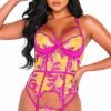 Lingerie * | Roma Orchid And Mango Embroidered Bustier Set