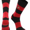 Ncaa Socks * | Outlet Tck Isu Illinois State Redbirds Socks Game Day Striped Crew Socks All Schools Red/Black