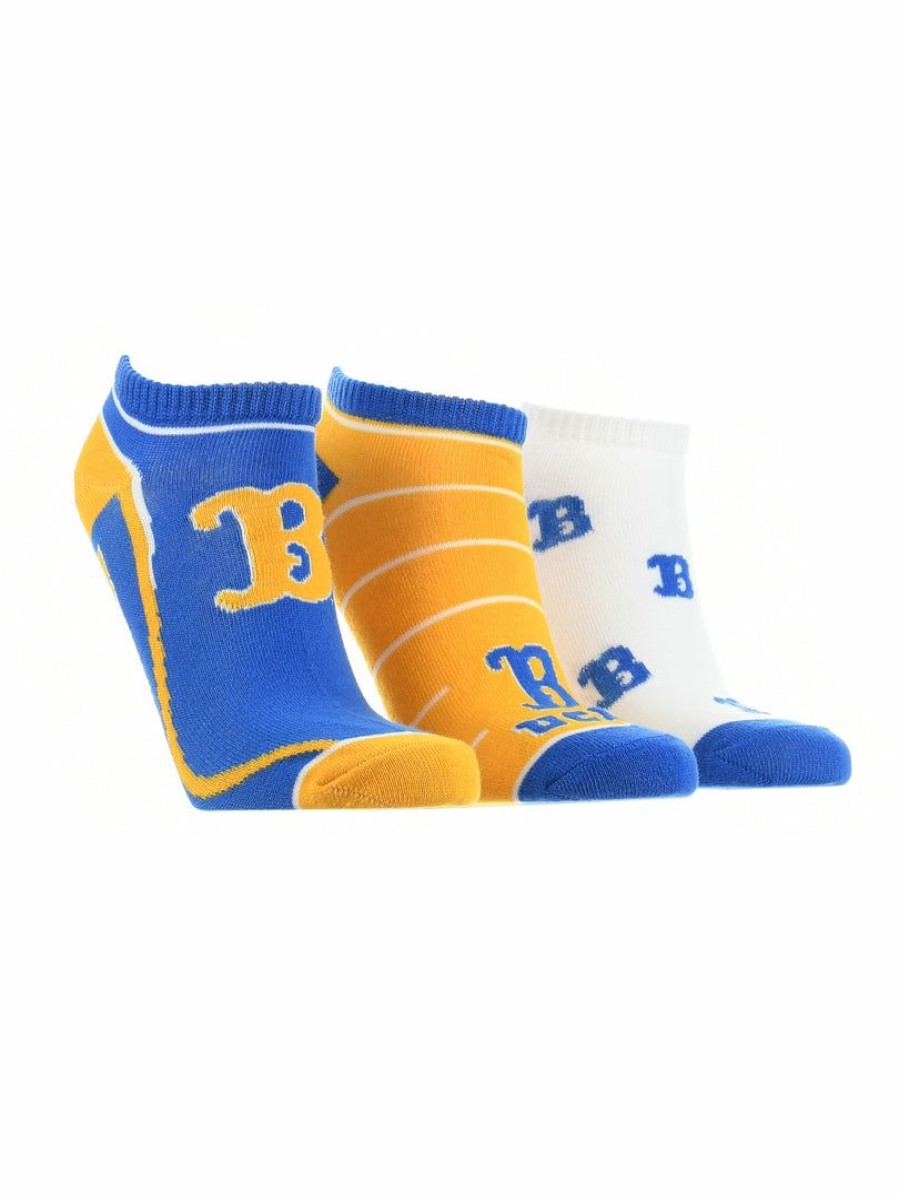 Ncaa Socks * | Deals Tck Ucla Bruins No Show Socks Full Field 3 Pack Blue/Gold/White