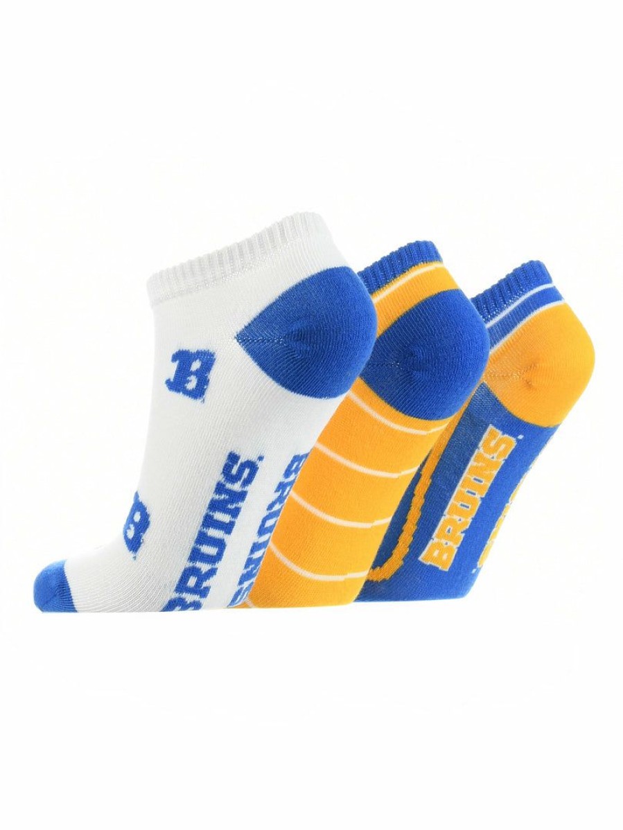 Ncaa Socks * | Deals Tck Ucla Bruins No Show Socks Full Field 3 Pack Blue/Gold/White