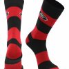 Ncaa Socks * | Best Deal Tck All Schools Georgia Bulldogs Socks Game Day Striped Crew Socks Black/Red