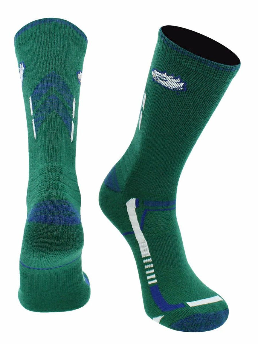 Ncaa Socks * | Cheapest Tck All Schools Florida Gulf Coast Eagles Socks Florida Gulf Coast University Eagles Champion Crew Socks Emerald/Cobalt Blue