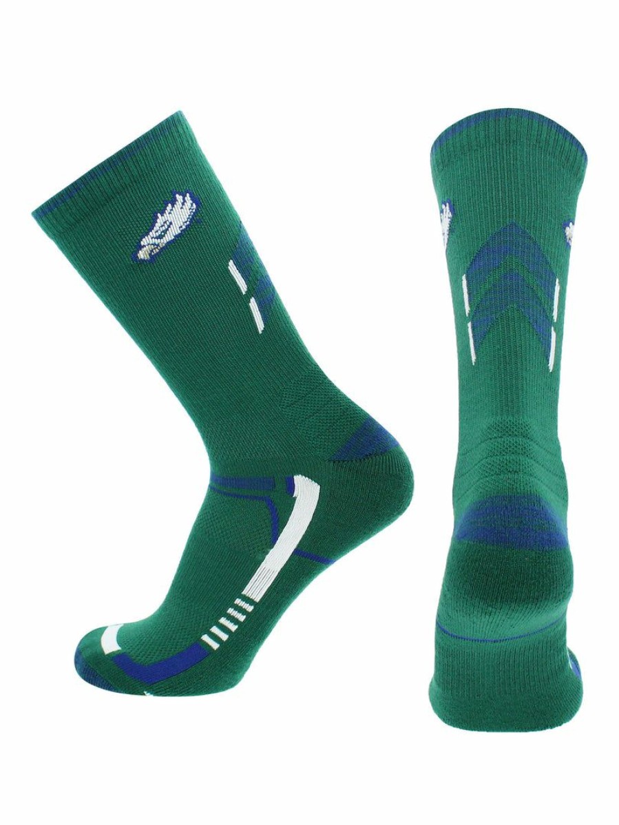 Ncaa Socks * | Cheapest Tck All Schools Florida Gulf Coast Eagles Socks Florida Gulf Coast University Eagles Champion Crew Socks Emerald/Cobalt Blue