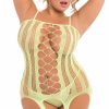 Lingerie * | Pink Lipstick Plus Size Neon Net Bodystocking