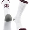 Ncaa Socks * | New Tck Texas A&M Aggies Socks Basic Crew White Socks White/Maroon/Grey