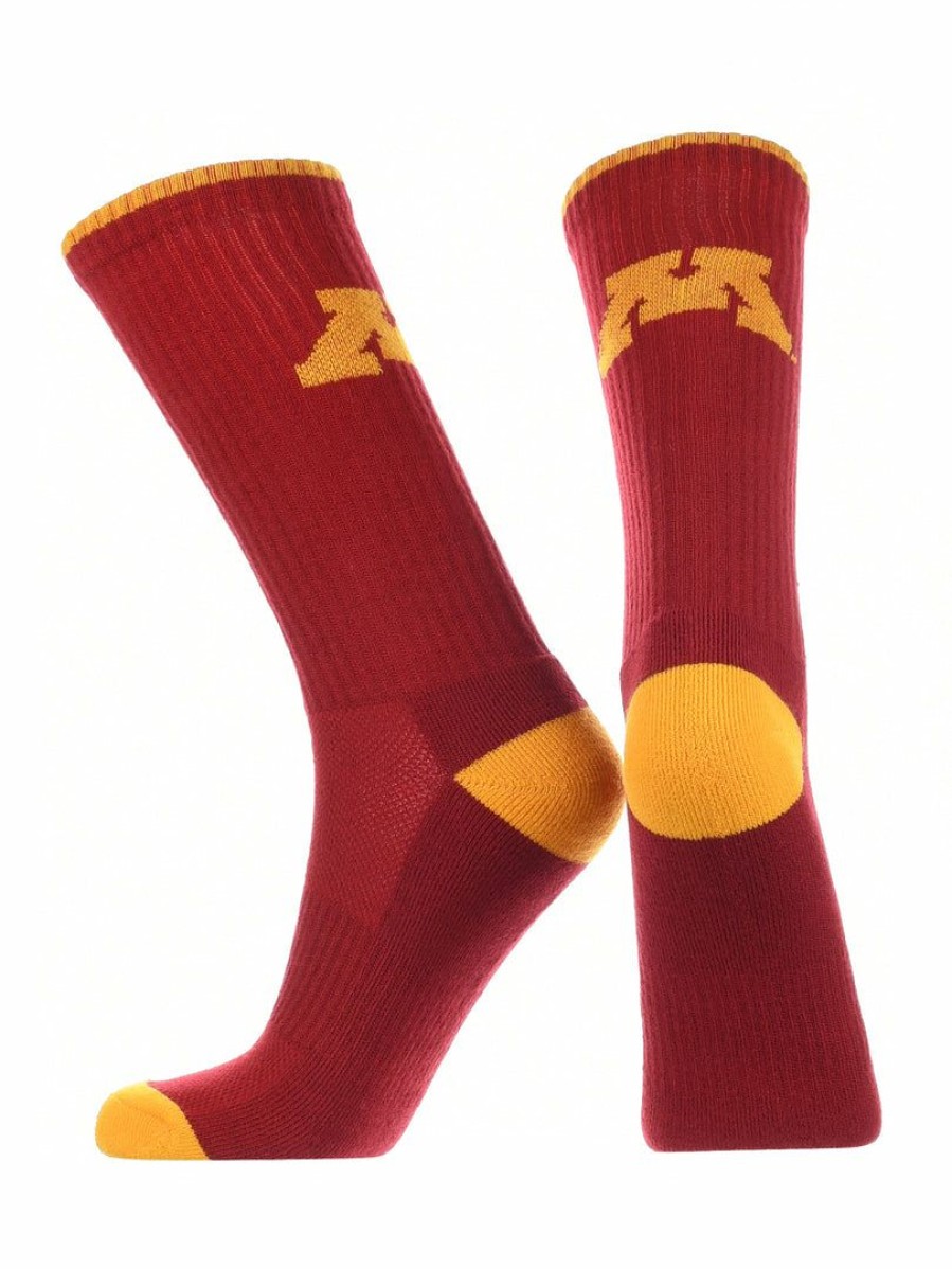 Ncaa Socks * | Outlet Tck Minnesota Golden Gophers Socks Campus Legend Crew Length All Schools Maroon/Gold