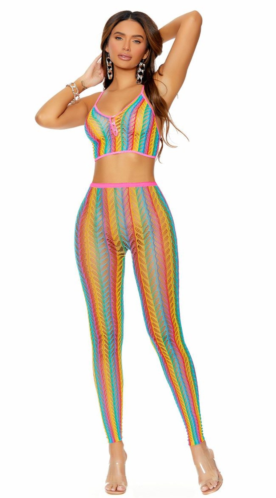 Dancewear * | Elegant Moments Rainbow Lust Pant Set