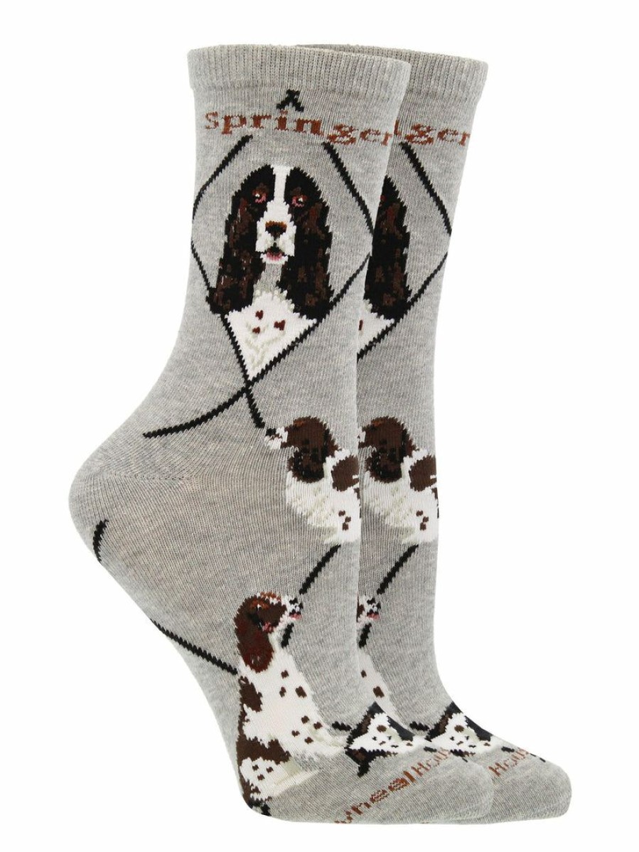 Ncaa Socks * | Cheapest Whd Springer Spaniel Socks For Women Gift For Dog Lovers Crazy Socks Crew