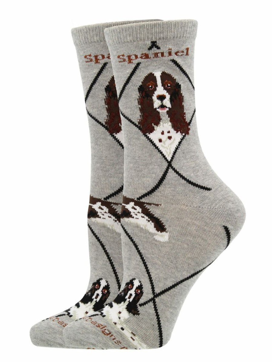 Ncaa Socks * | Cheapest Whd Springer Spaniel Socks For Women Gift For Dog Lovers Crazy Socks Crew