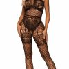 Lingerie * | Leg Avenue Illusion Fishnet And Lace Bodystocking