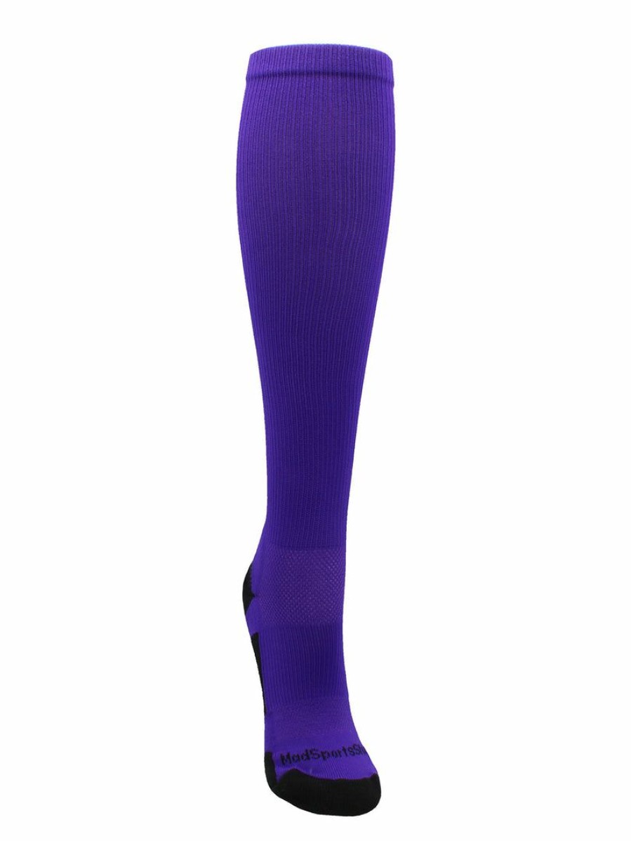 Ncaa Socks * | Discount Madsportsstuff Purple Player Id Custom Number Over The Calf Socks For Softball Baseball Football Boys And Girls Softball Socks