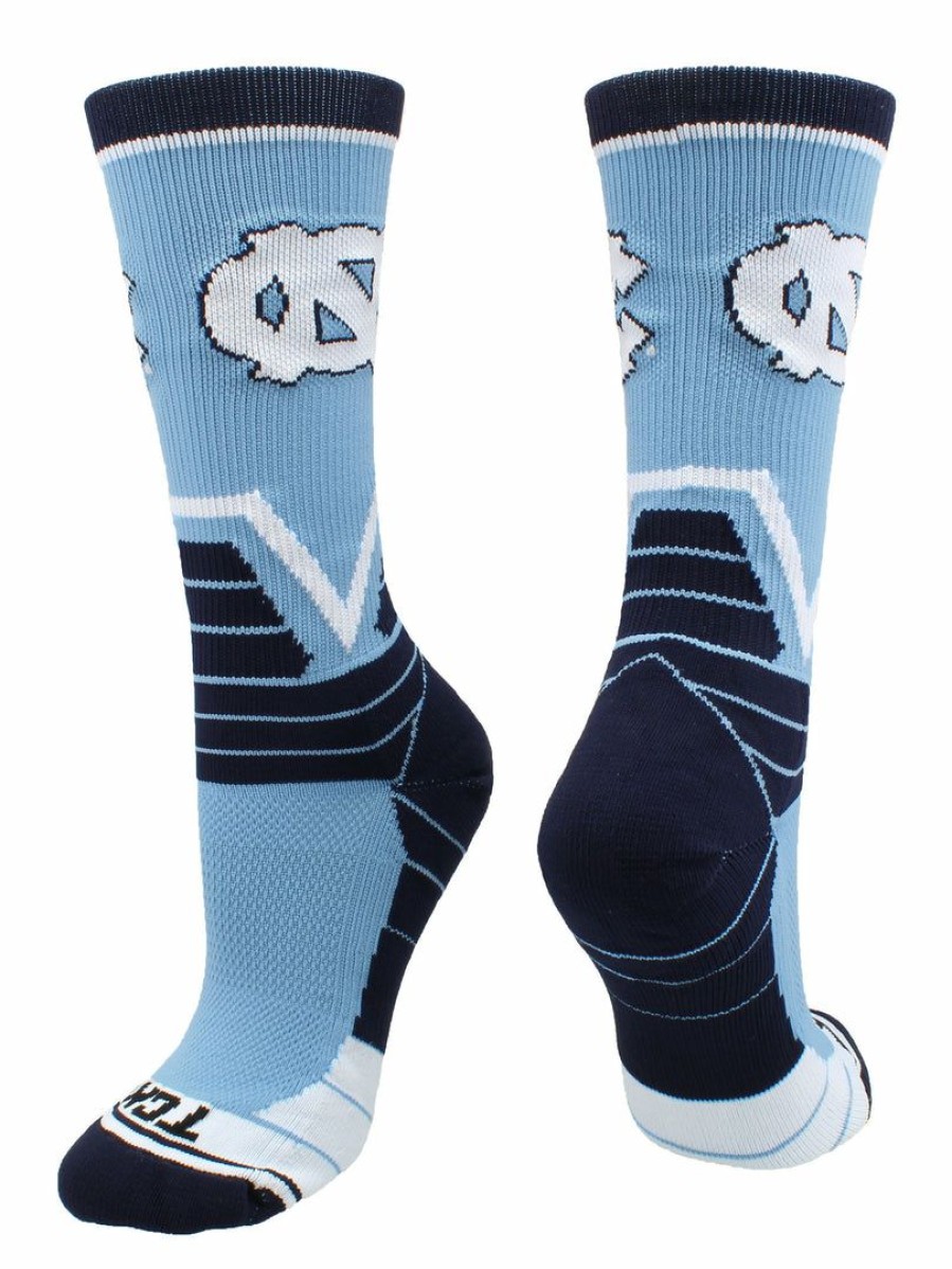 Ncaa Socks * | Cheap Tck All Schools North Carolina Tar Heels Socks Victory Crew Carolina Blue/Navy/White