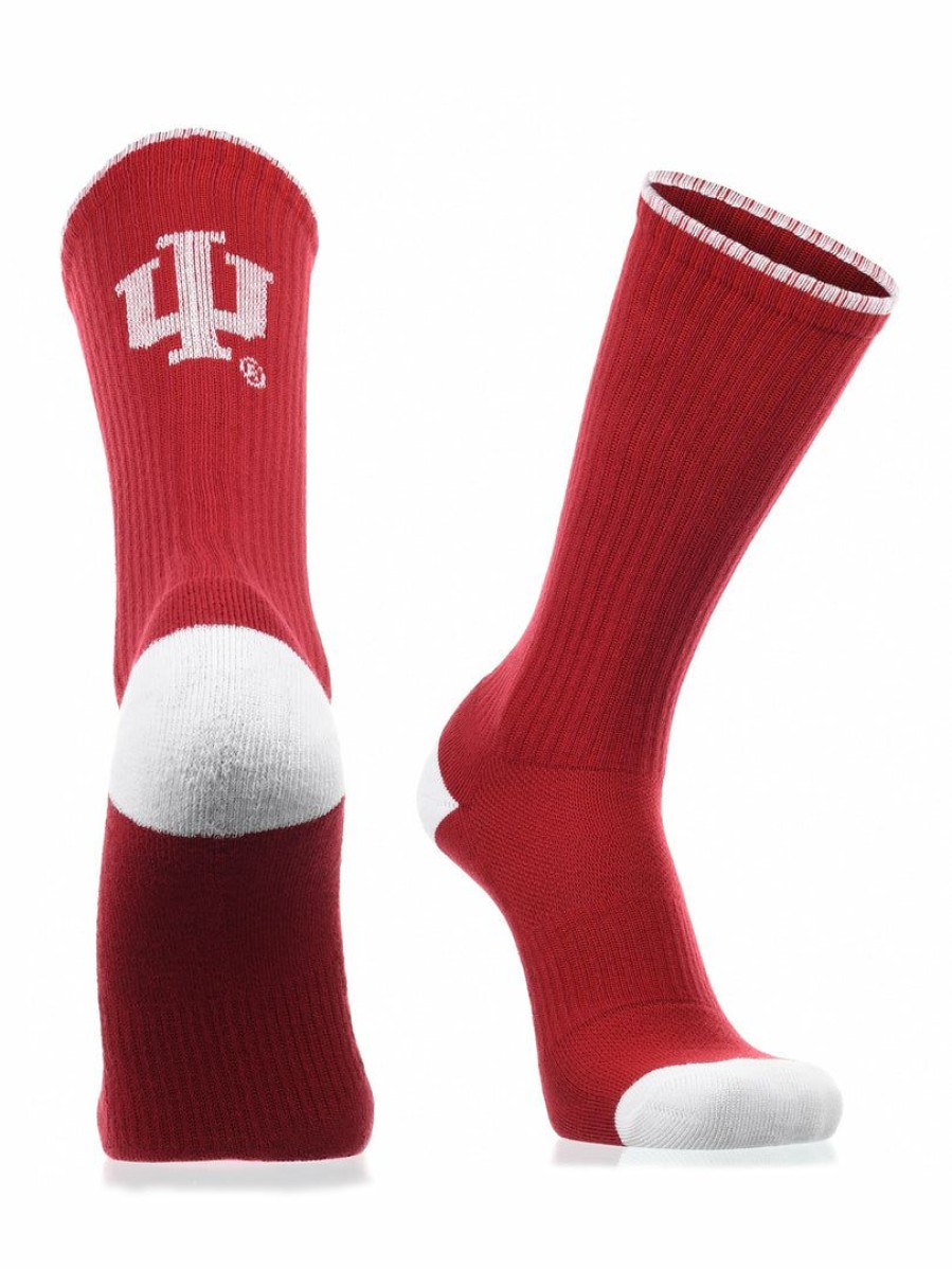 Ncaa Socks * | Best Sale Tck Indiana Hoosiers Socks Campus Legend Crew Length All Schools Crimson/White